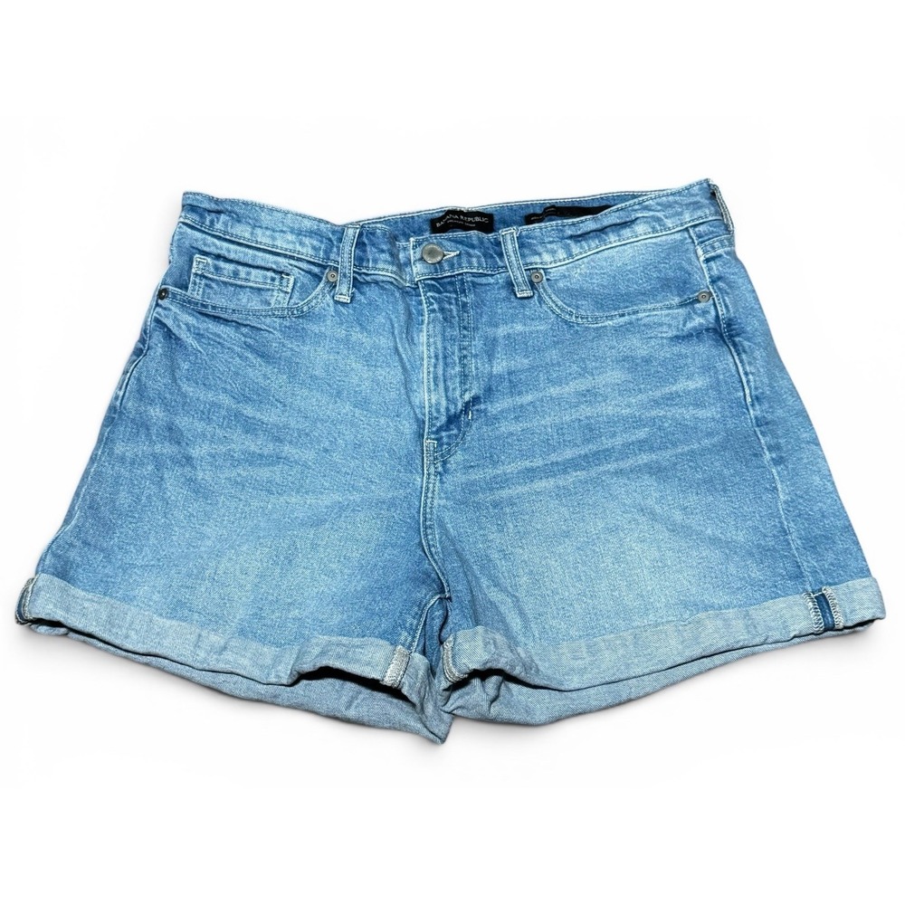 Banana Republic High Rise Denim Shorts Womens Size 32 Blue Cuffed